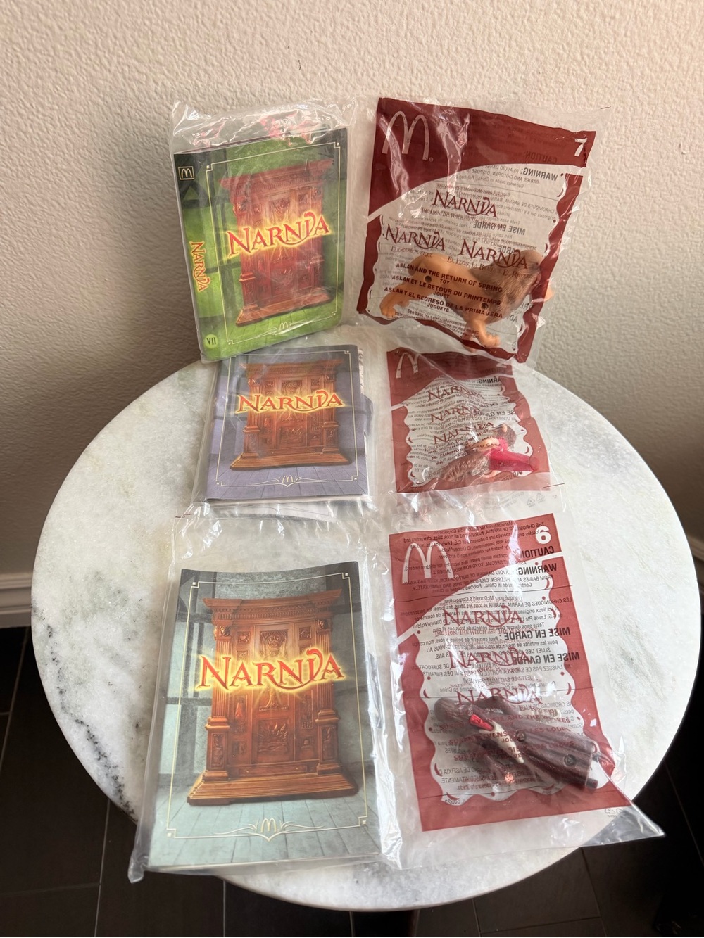 Vintage sealed McDonald's Narnia Happy Meal Booklet and Packaged Figures